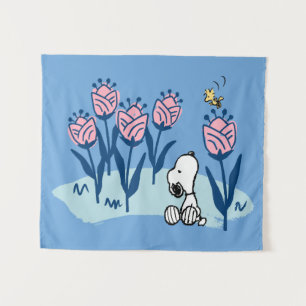 Peanuts Snoopy & Woodstock Flower Garden Wandkleed