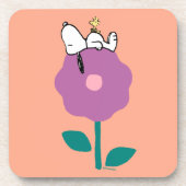 Peanuts | Snoopy & Woodstock Flower Whistle Bier Onderzetter (Voorkant)
