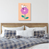 Peanuts | Snoopy & Woodstock Flower Whistle Canvas Afdruk (Insitu (Slaapkamer))