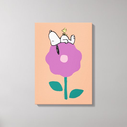 Peanuts | Snoopy & Woodstock Flower Whistle Canvas Afdruk (Voorkant)