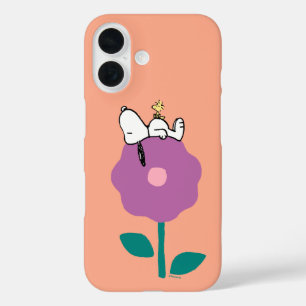 Peanuts   Snoopy & Woodstock Flower Whistle iPhone 16 Hoesje