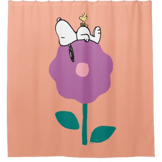 Peanuts | Snoopy & Woodstock Flower Whistle Douchegordijn (Voorkant)
