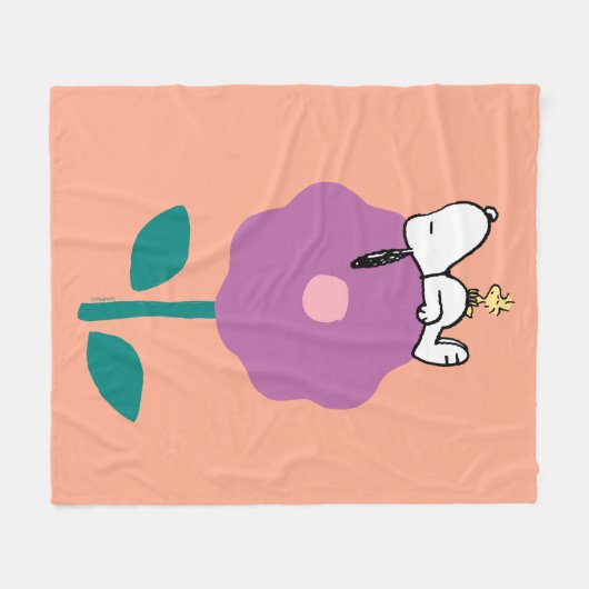 Peanuts | Snoopy & Woodstock Flower Whistle Fleece Deken (Voorkant (Horizontaal))