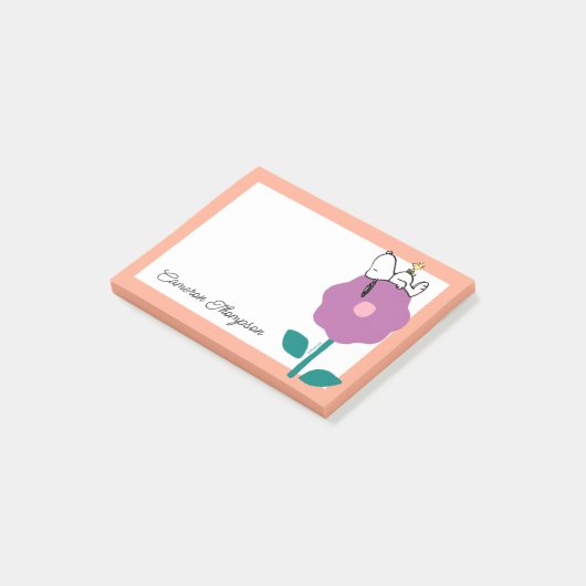 Peanuts | Snoopy & Woodstock Flower Whistle Post-it® Notes (Schuin)
