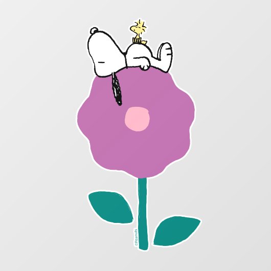 Peanuts | Snoopy & Woodstock Flower Whistle Raamsticker (Vel)