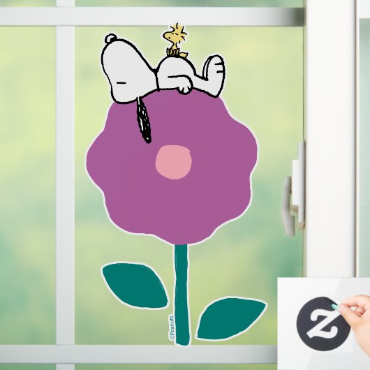 Peanuts | Snoopy & Woodstock Flower Whistle Raamsticker (Huis)