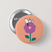 Peanuts | Snoopy & Woodstock Flower Whistle Ronde Button 5,7 Cm (Voorkant /achterkant)