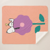Peanuts | Snoopy & Woodstock Flower Whistle Sherpa Deken (Voorkant (horizontaal))