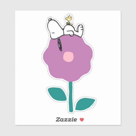 Peanuts | Snoopy & Woodstock Flower Whistle Sticker (Vel)