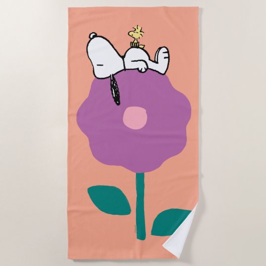 Peanuts | Snoopy & Woodstock Flower Whistle Strandlaken (Voorkant)