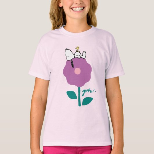 Peanuts | Snoopy & Woodstock Flower Whistle T-shirt (Voorkant)