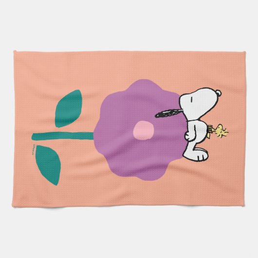 Peanuts | Snoopy & Woodstock Flower Whistle Theedoek (Horizontaal)