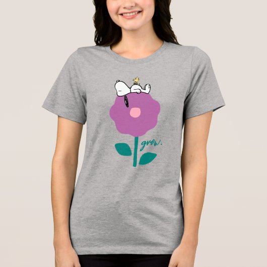 Peanuts | Snoopy & Woodstock Flower Whistle Tri-Blend Shirt (Voorkant)