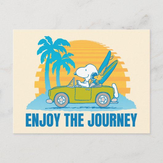 Peanuts | Snoopy & Woodstock Geniet van de reis Briefkaart (Voorkant)