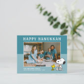 Peanuts | Snoopy & Woodstock Happy Chanoeka Feestdagenkaart (Staand voorkant)