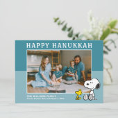 Peanuts | Snoopy & Woodstock Happy Chanoeka Feestdagenkaart (Staand voorkant)