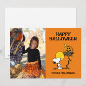 Peanuts | Snoopy & Woodstock Happy Halloween Feestdagenkaart (Voorkant / Achterkant)