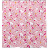 Peanuts | Snoopy & Woodstock Hart Patroon Douchegordijn (Voorkant)