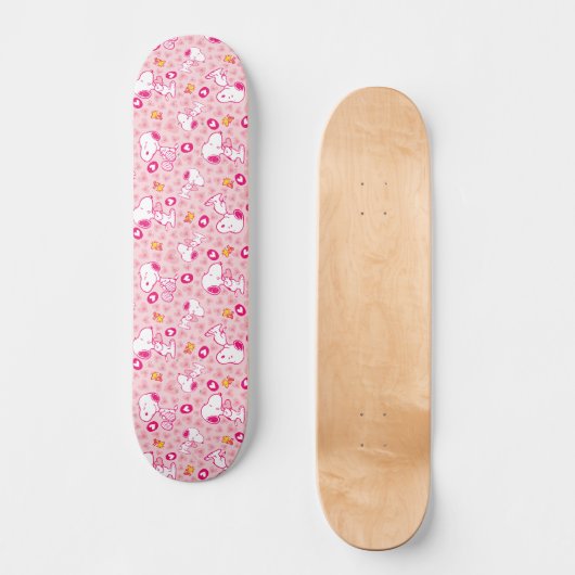 Peanuts | Snoopy & Woodstock Hart Patroon Persoonlijk Skateboard (Voorkant)