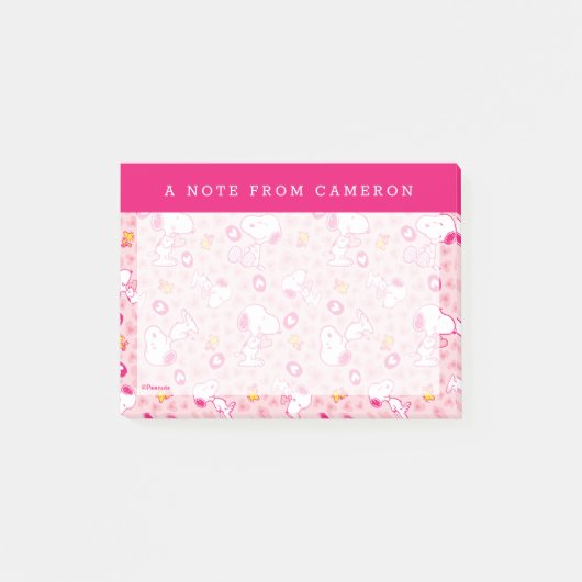 Peanuts | Snoopy & Woodstock Hart Patroon Post-it® Notes (Voorkant)