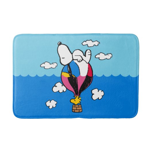 Peanuts | Snoopy & Woodstock heteluchtballon Badmat (Voorkant)