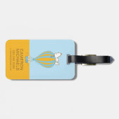Peanuts | Snoopy & Woodstock heteluchtballon Bagagelabel (Achterkant horizontaal)