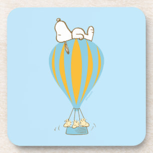 Peanuts   Snoopy & Woodstock heteluchtballon Bier Onderzetter