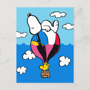 Peanuts   Snoopy & Woodstock heteluchtballon Briefkaart