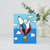 Peanuts | Snoopy & Woodstock heteluchtballon Briefkaart (Staand voorkant)