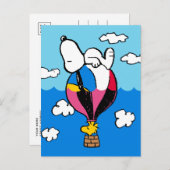 Peanuts | Snoopy & Woodstock heteluchtballon Briefkaart (Voorkant / Achterkant)
