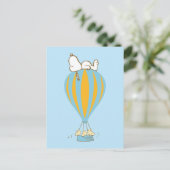 Peanuts | Snoopy & Woodstock heteluchtballon Briefkaart (Staand voorkant)