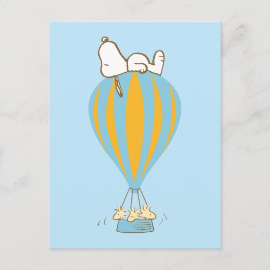 Peanuts | Snoopy & Woodstock heteluchtballon Briefkaart (Voorkant)