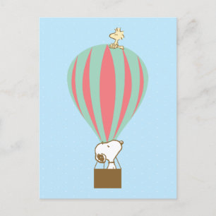 Peanuts   Snoopy & Woodstock heteluchtballon Briefkaart