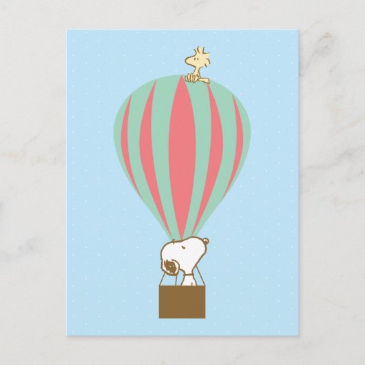 Peanuts | Snoopy & Woodstock heteluchtballon Briefkaart (Voorkant)