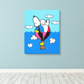 Peanuts | Snoopy & Woodstock heteluchtballon Canvas Afdruk (Insitu (Houten vloer))