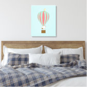 Peanuts | Snoopy & Woodstock heteluchtballon Canvas Afdruk (Insitu (Slaapkamer))