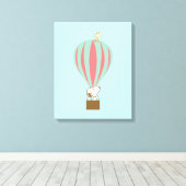 Peanuts | Snoopy & Woodstock heteluchtballon Canvas Afdruk (Insitu (Houten vloer))