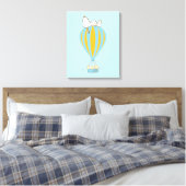 Peanuts | Snoopy & Woodstock heteluchtballon Canvas Afdruk (Insitu (Slaapkamer))