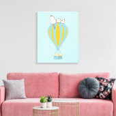 Peanuts | Snoopy & Woodstock heteluchtballon Canvas Afdruk (Insitu (Woonkamer))