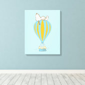 Peanuts | Snoopy & Woodstock heteluchtballon Canvas Afdruk (Insitu (Houten vloer))