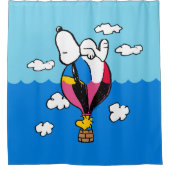 Peanuts | Snoopy & Woodstock heteluchtballon Douchegordijn (Voorkant)