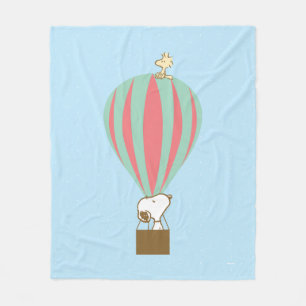 Peanuts   Snoopy & Woodstock heteluchtballon Fleece Deken