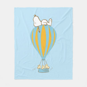 Peanuts   Snoopy & Woodstock heteluchtballon Fleece Deken