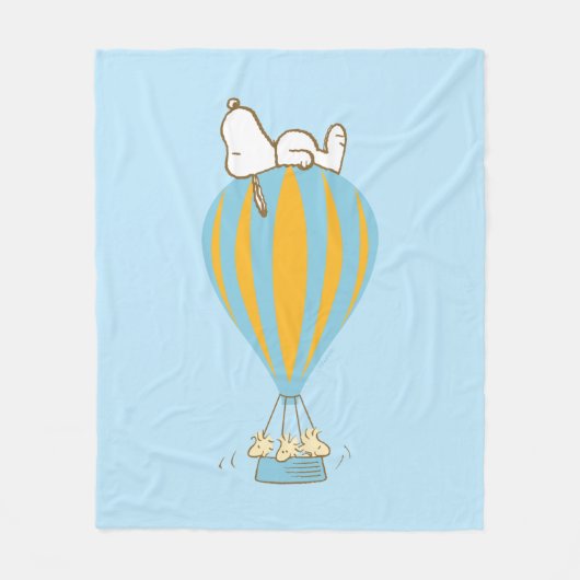 Peanuts | Snoopy & Woodstock heteluchtballon Fleece Deken (Voorkant)