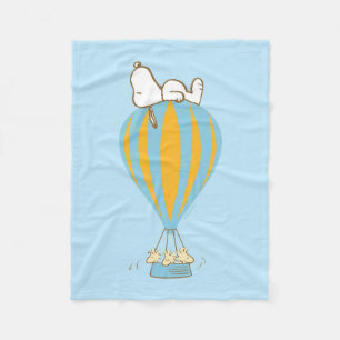 Peanuts   Snoopy & Woodstock heteluchtballon Fleece Deken