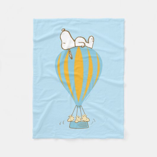 Peanuts | Snoopy & Woodstock heteluchtballon Fleece Deken (Voorkant)
