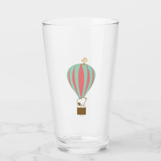Peanuts | Snoopy & Woodstock heteluchtballon Glas (Voorkant)