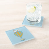 Peanuts | Snoopy & Woodstock heteluchtballon Glazen Onderzetter (Schuin)