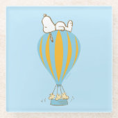Peanuts | Snoopy & Woodstock heteluchtballon Glazen Onderzetter (Voorkant)