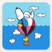 Peanuts | Snoopy & Woodstock heteluchtballon Kartonnen Onderzetters (Voorkant)